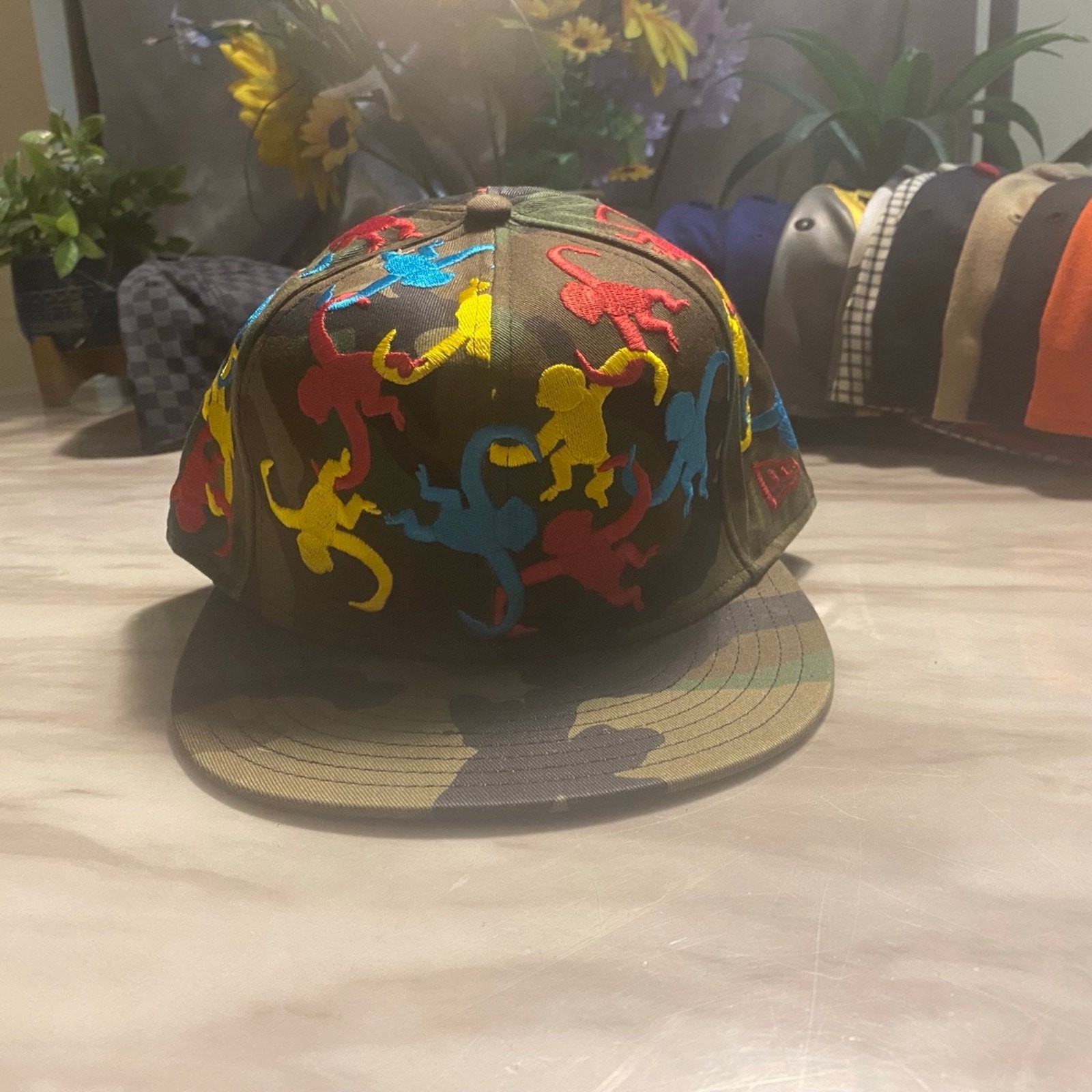 New Era Hat 7 5/8 Color Army & Colorful