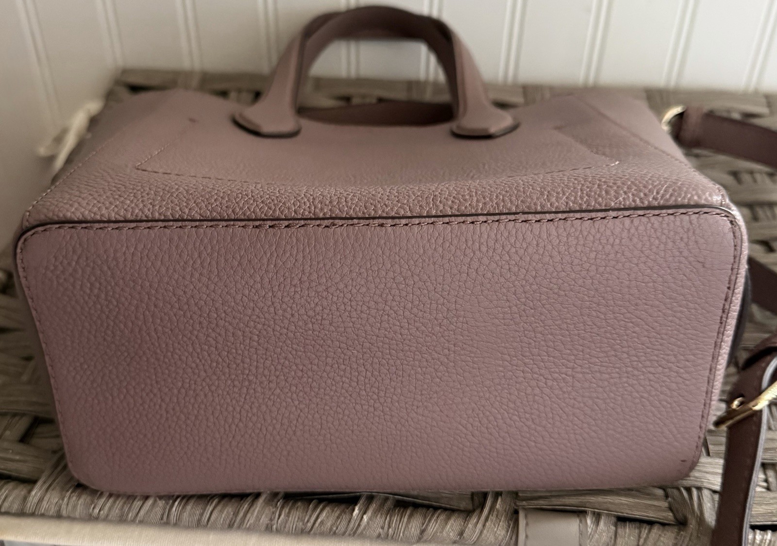 Cole Haan Purple Medium Satchel Snap Closure Tassel Detachable Strap Pockets