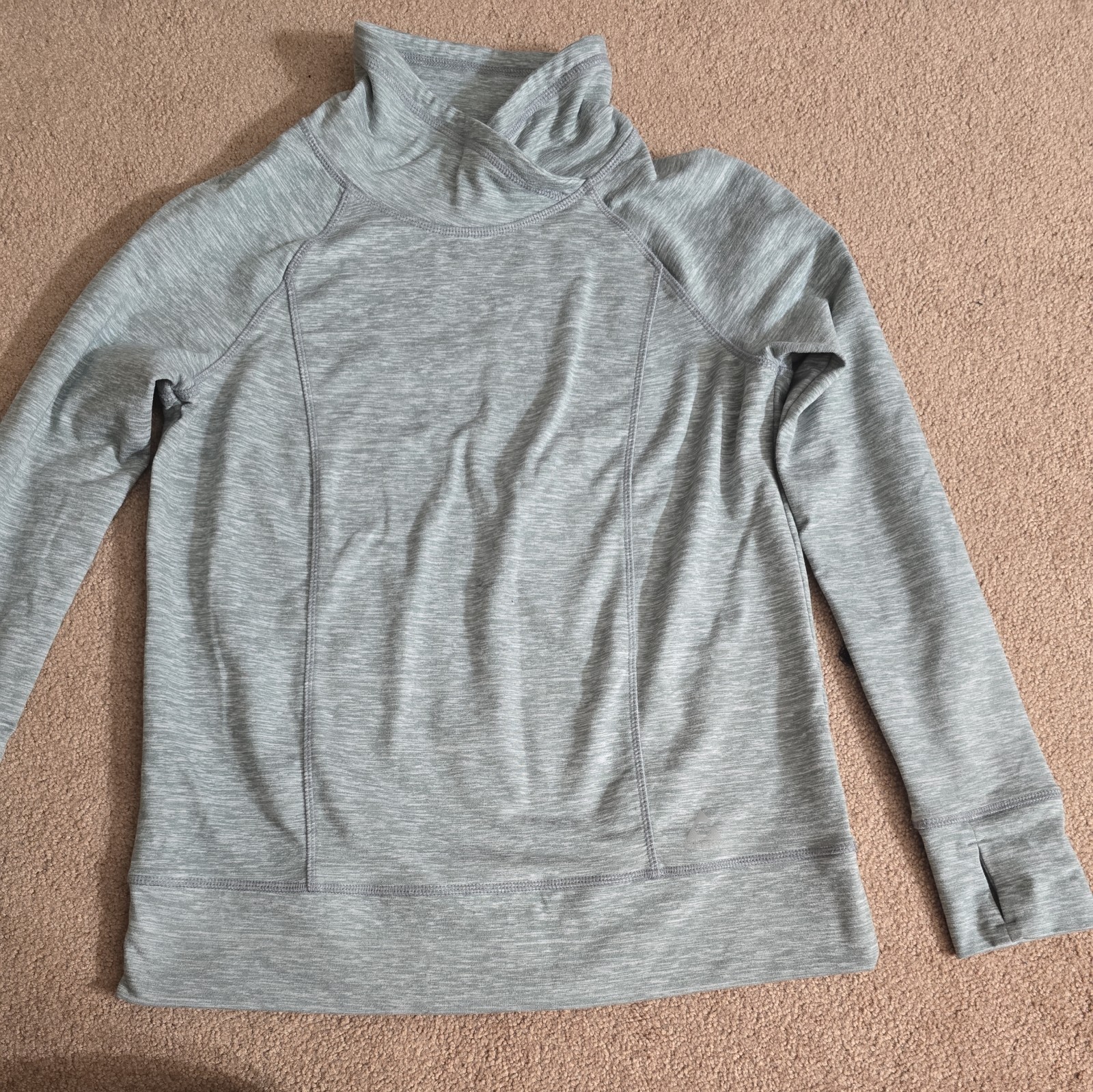 Gerry Gray Space Dyed Activewear Cowl Neck Pullover Sweatshirt Women’s Size s