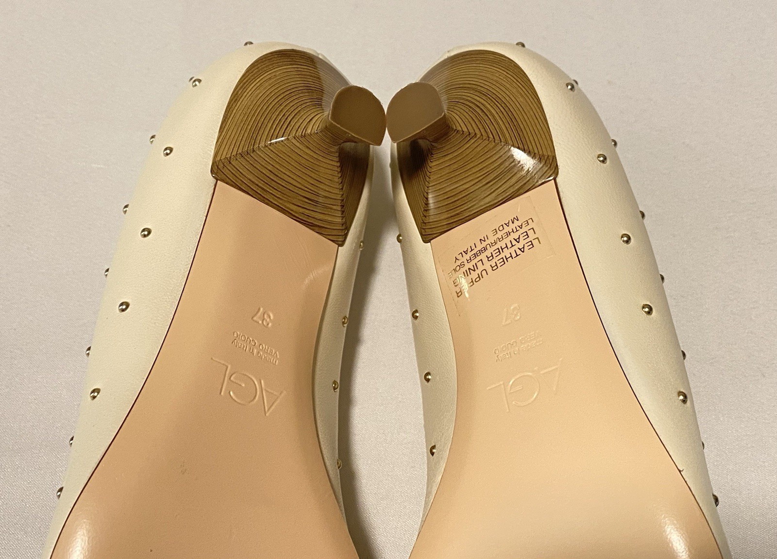 NWOB AGL 30mm Lenor Pumps Stud Embellished Women Kitten Heel EU37/US7 MSRP $495