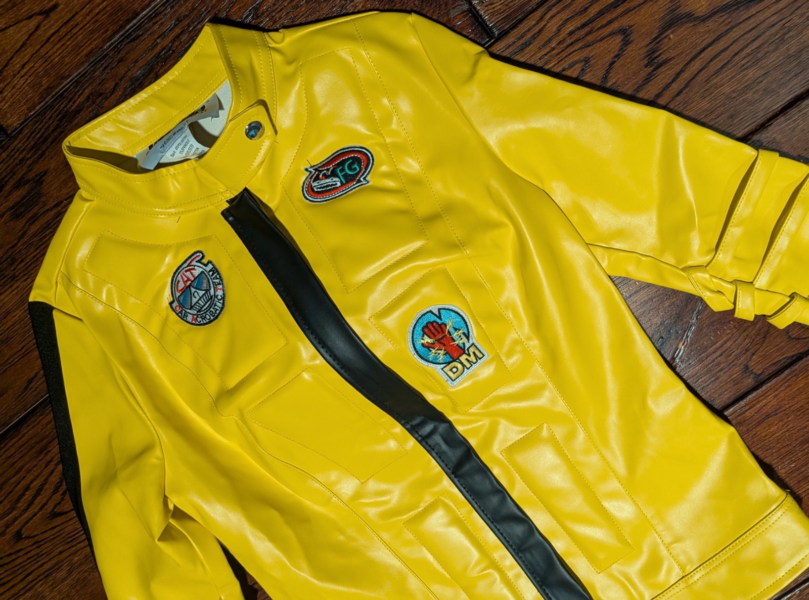 Kill Bill Vol I &II Uma Costume Jacket Faux Leather Yellow Cosplay Size S – NWT