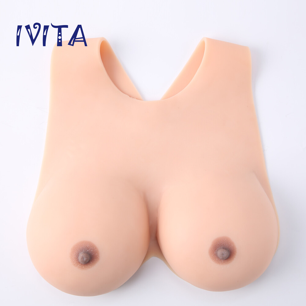 IVITA Full Silicone Breast Forms F Cup Big Boobs Transgedner Bra Enhancer