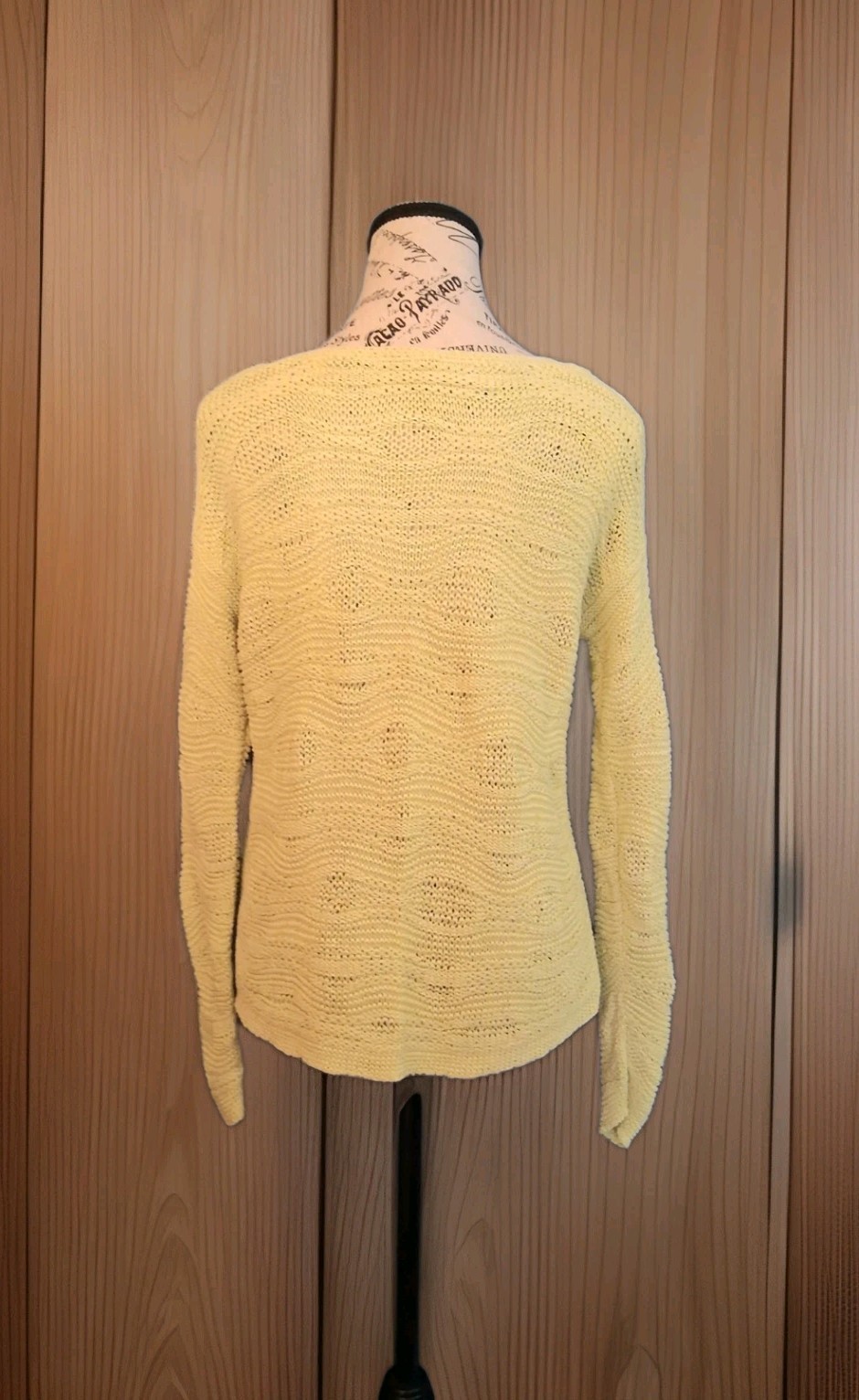 J. Jill Chartreuse Open Stitch Textured Knit Pullover Sweater Slit Cuff Women XS