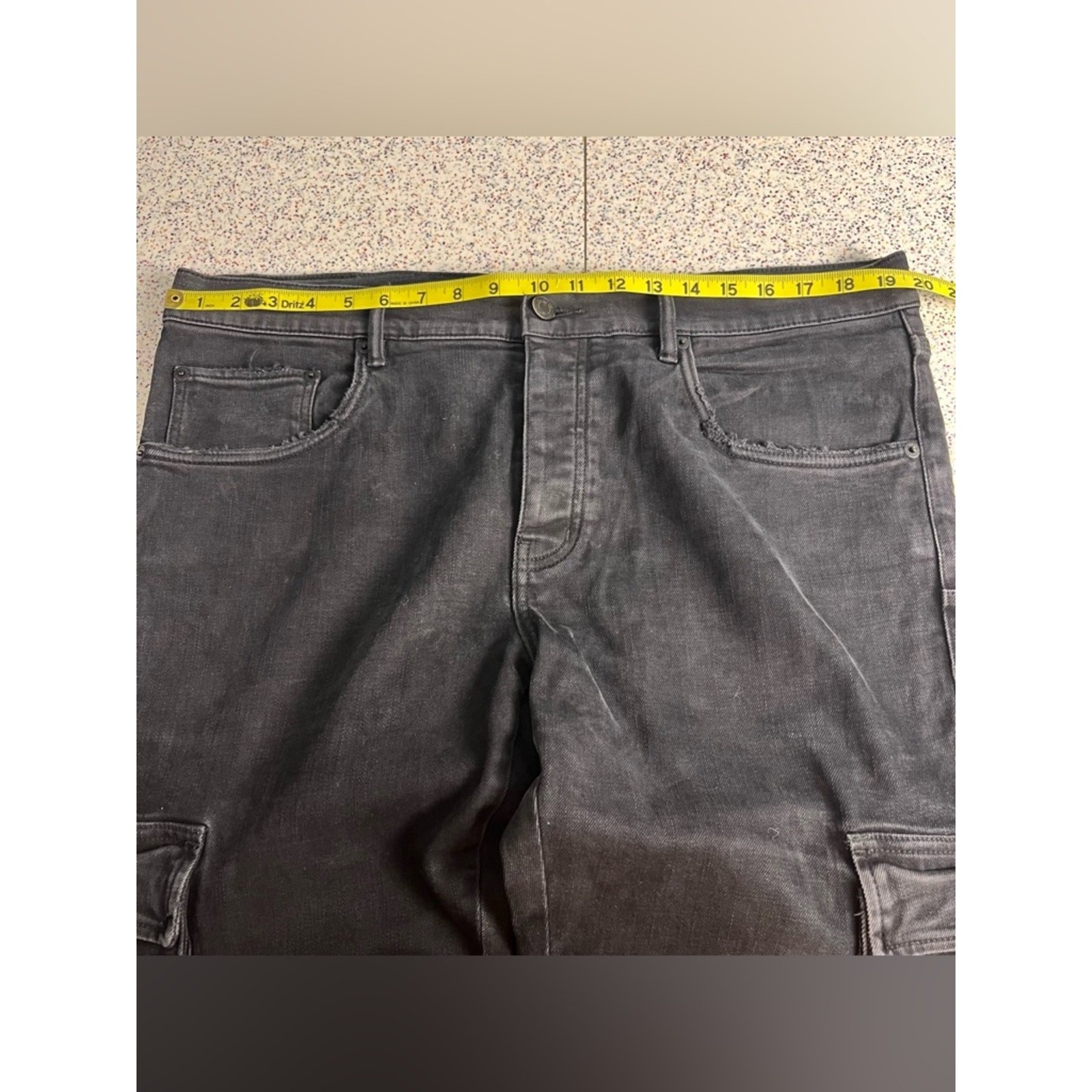 Purple Brand Men’s Cargo Pocket Jean Style P004 Black Denim Straight Leg Size 38