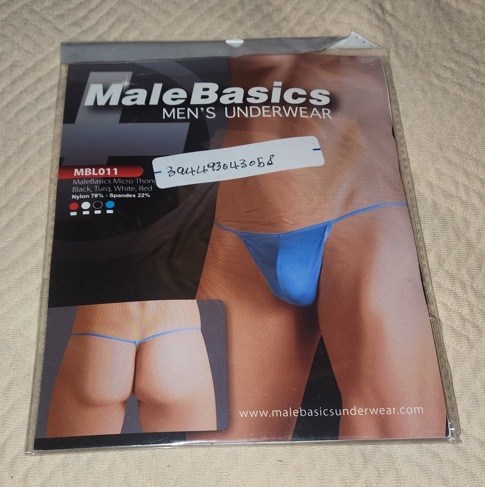MaleBasics Micro Thong Men’s Underwear Black Solid Size L/XL MBL 011