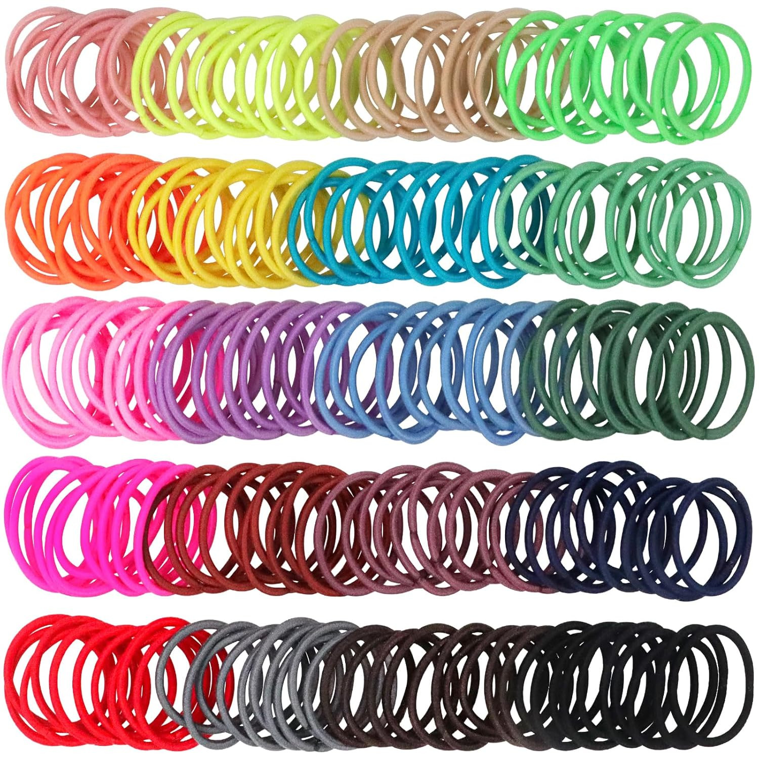 200PCS Small Hair Ties No Crease Baby Hair Ties Elastic Hair Ponytail Holder