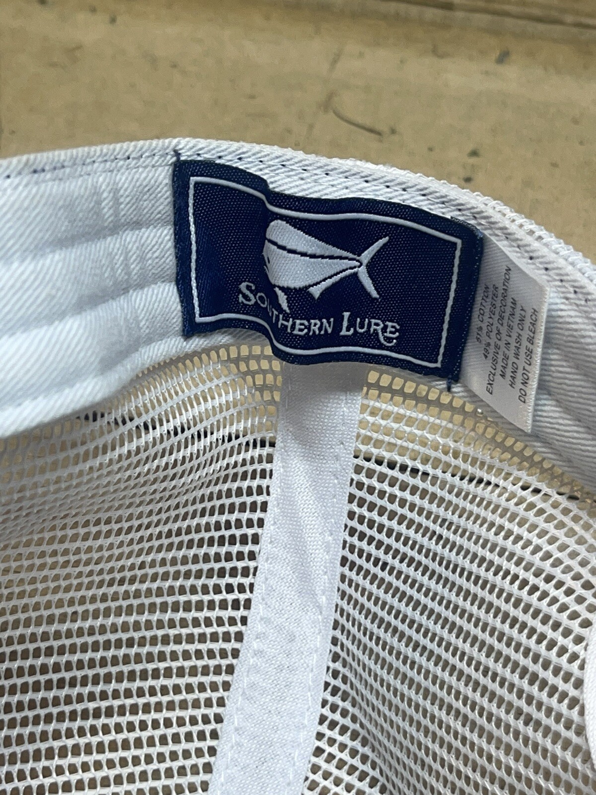 Rare Blue Southern Lure Fish Hat Cap Mesh Trucker Fishing Snapback White