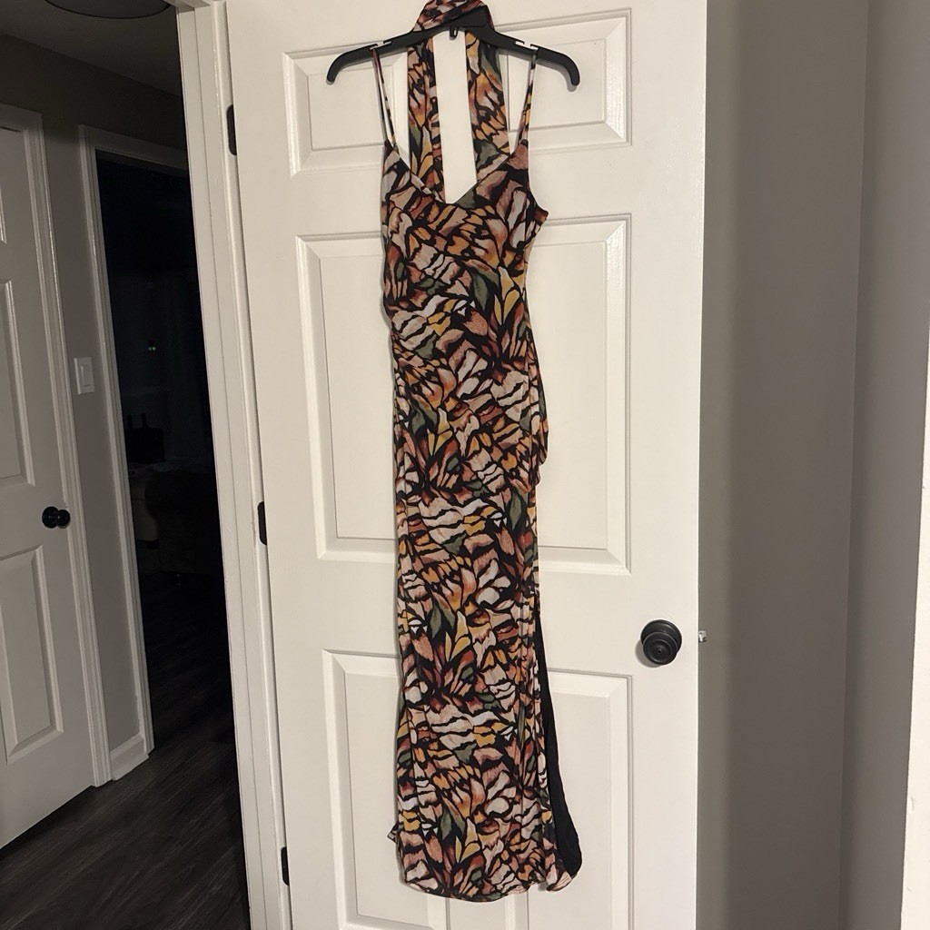 Multi-colored Abstract Print Maxi Dress Fashion Nova