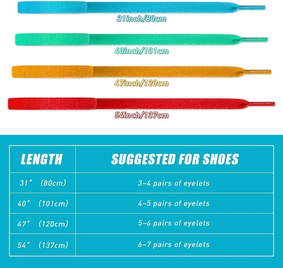 30 Pairs 54″ Athletic Shoe Laces 30 Colors Flat Sneaker Shoelaces Bulk Pack