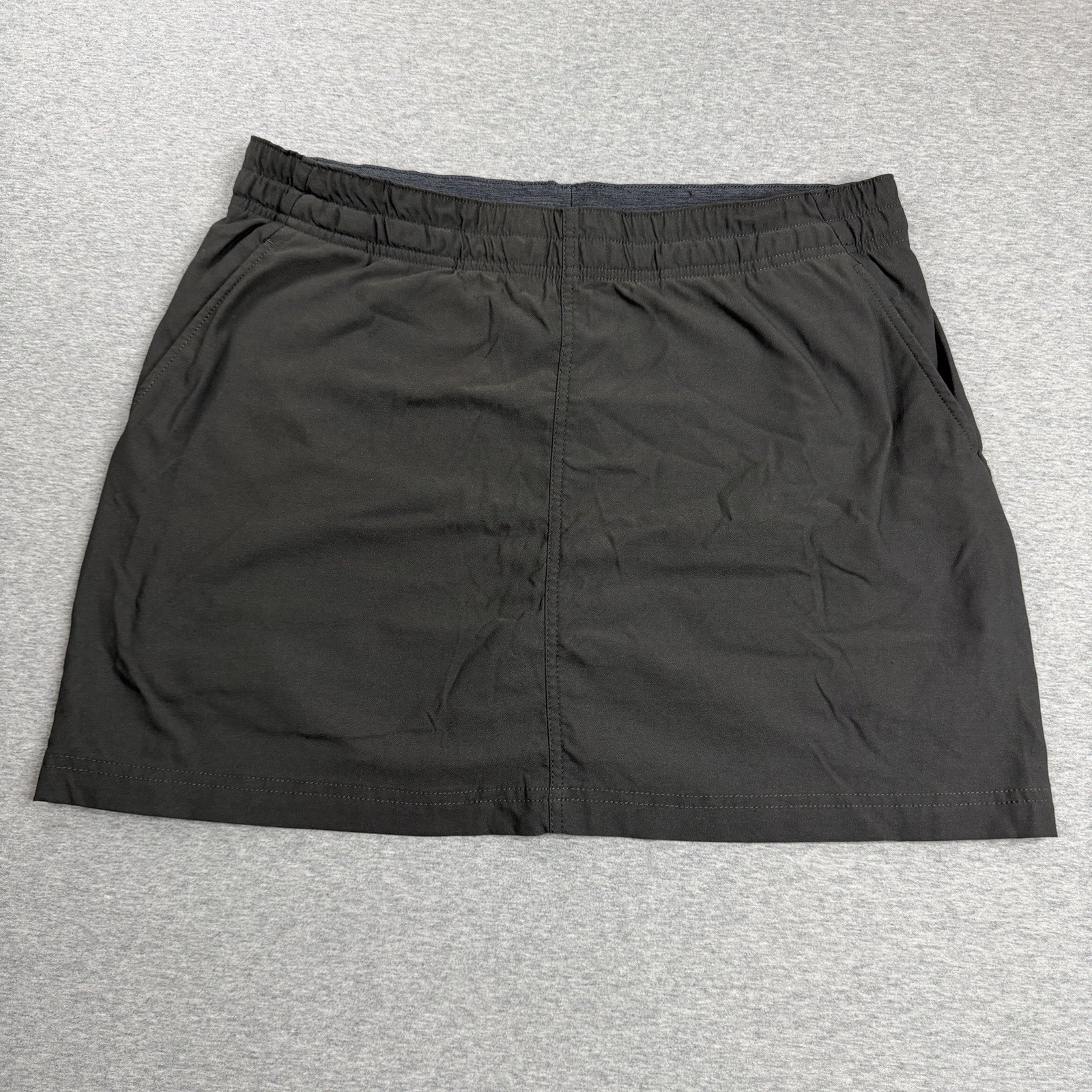 prAna Double Peak Skort Women’s XL Charcoal Gray Pull On Hiking Ripstop Outdoor