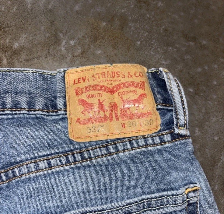 Levis 527 Jeans Mens 28×29 Blue Low Bootcut Western Cowboy American Denim READ