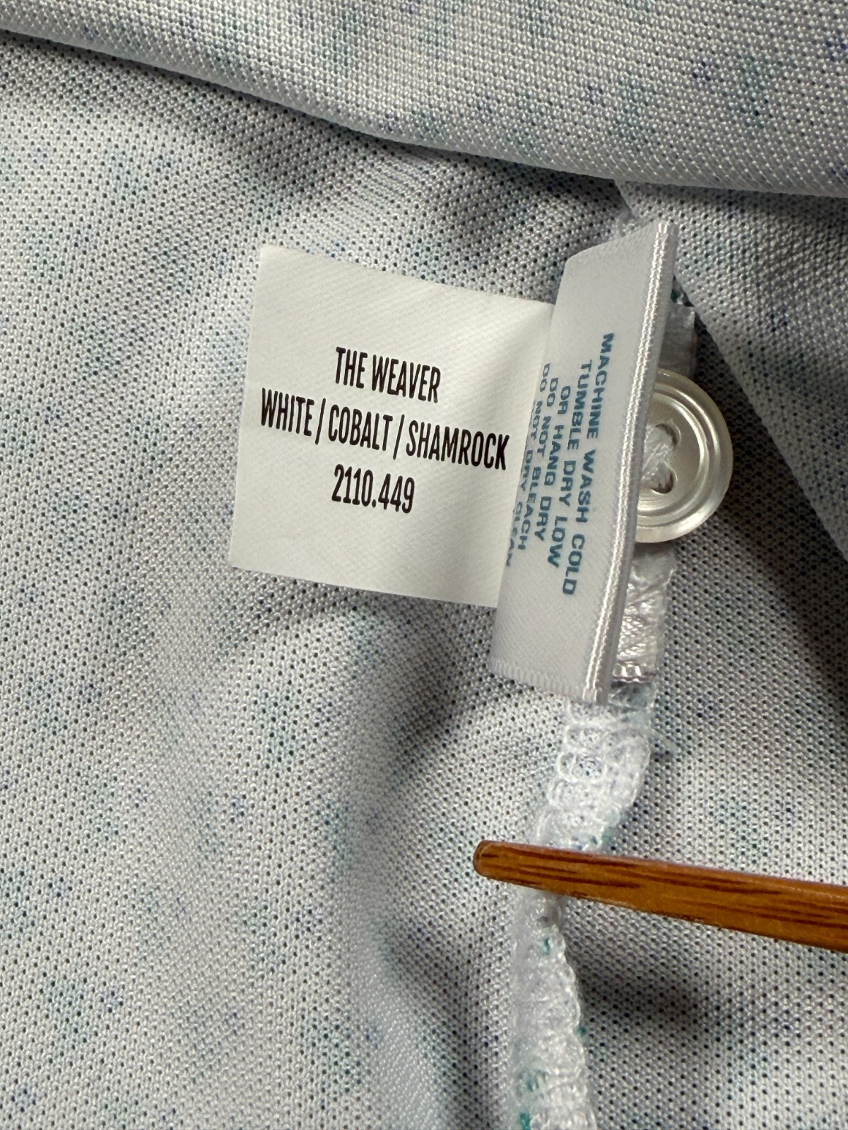 Holderness & Bourne Polo Shirt Mens L The Weaver White Green Blue Golf Stretch