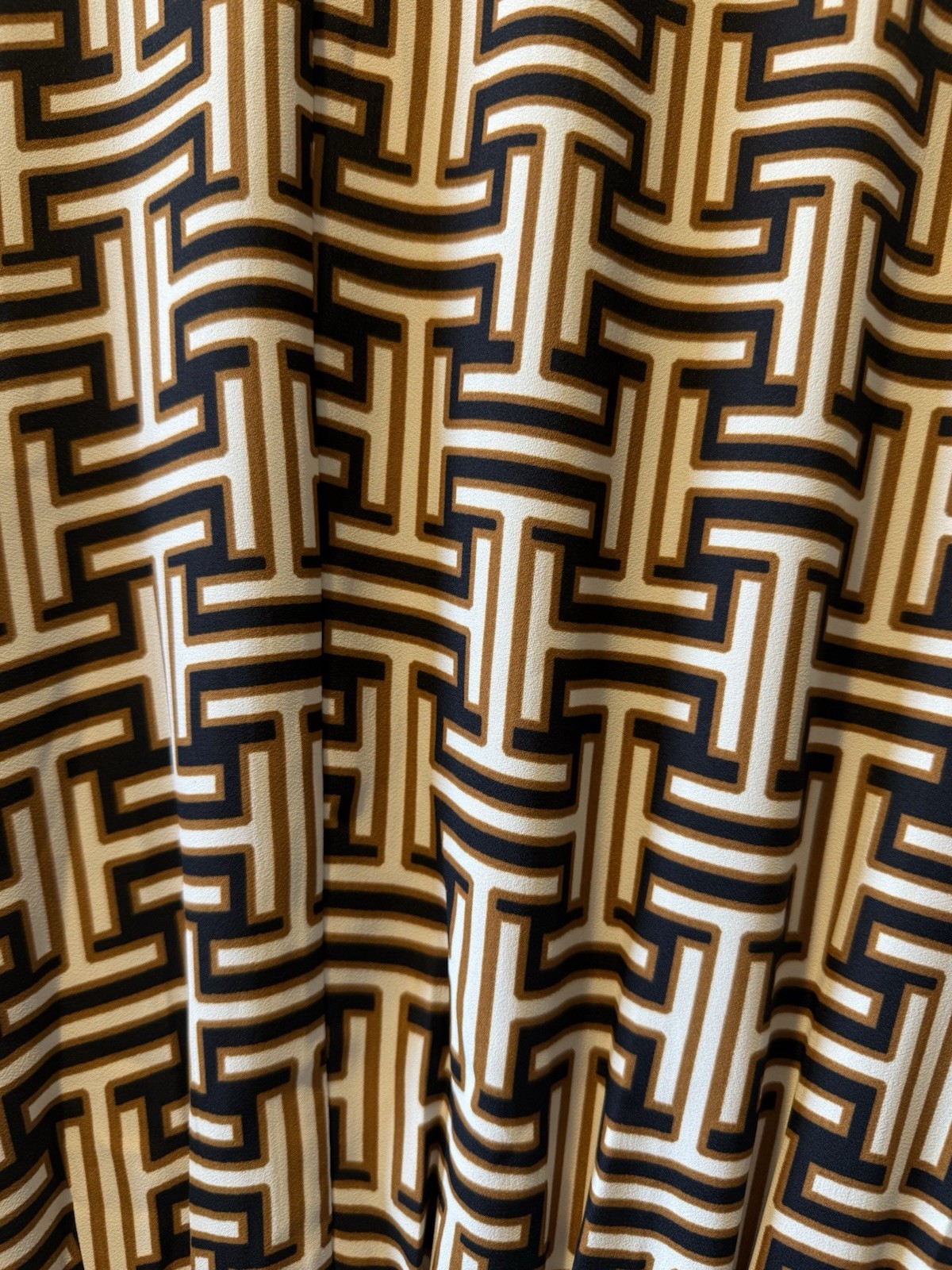 NEW Express Geometric Black/Beige Faux Wrap Dress