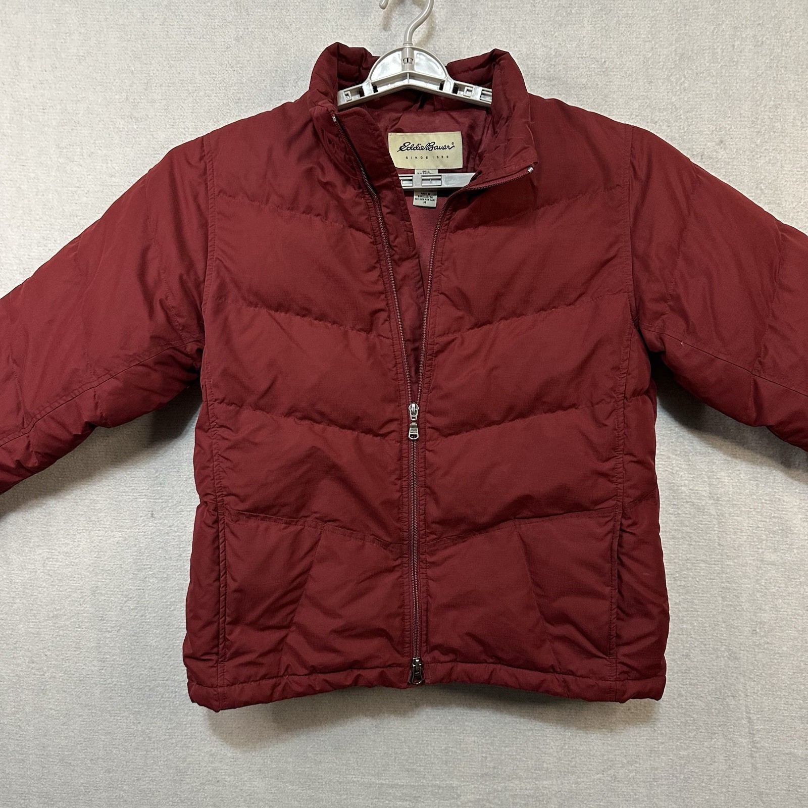 Eddie Bauer SunValley Down Jacket Women’s Medium Burgandy Maroon 650 Fill Puffer