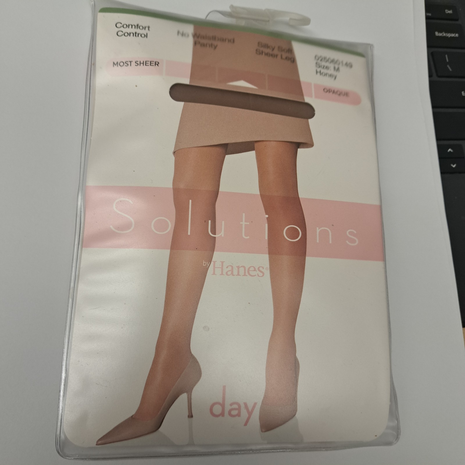 Hanes Solutions Silky Soft Sheer Leg Pantyhose M Honey Opaque Comfort Control