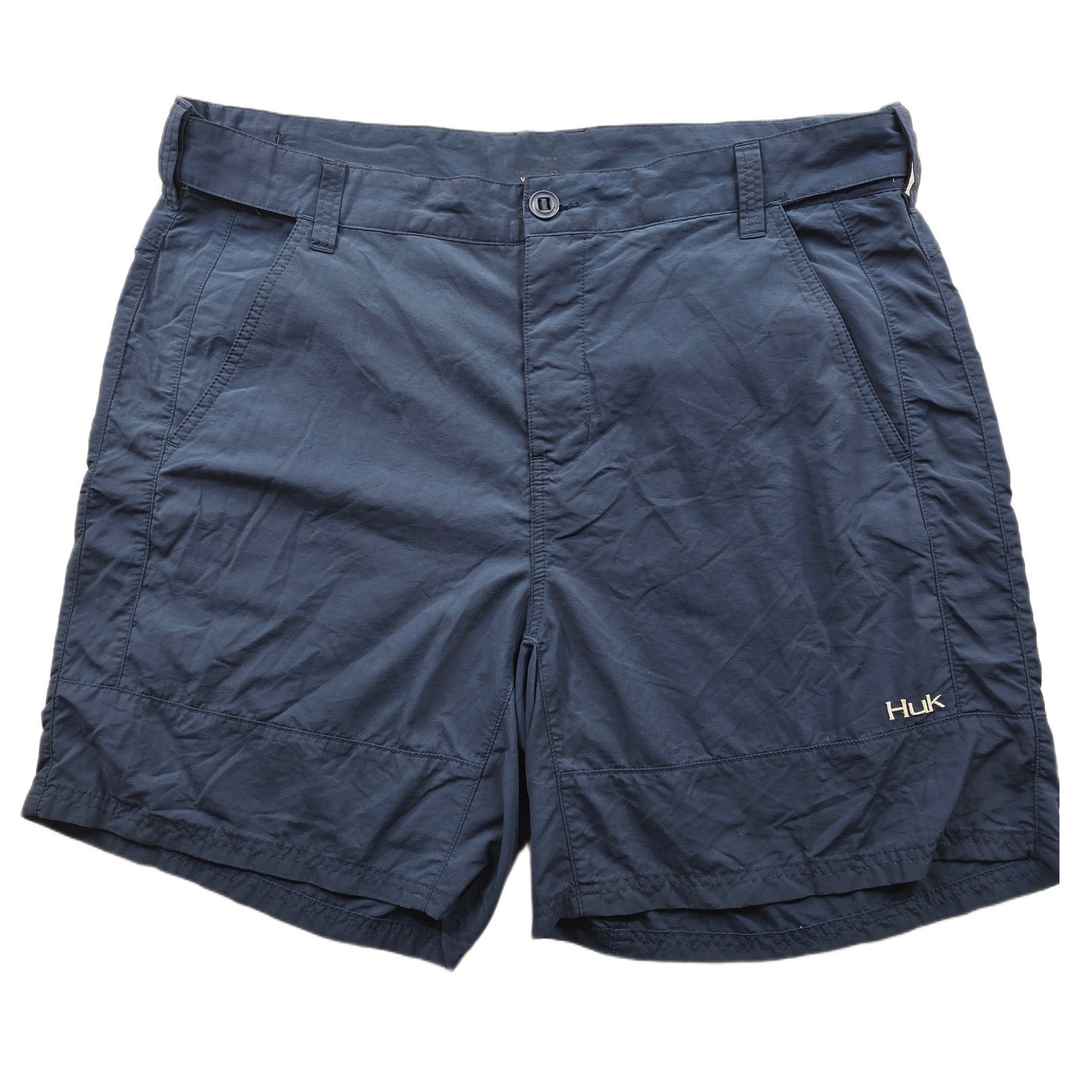 Huk Fishing Shorts Mens XXL Navy Blue Performance Quick Dry Utility Cargo