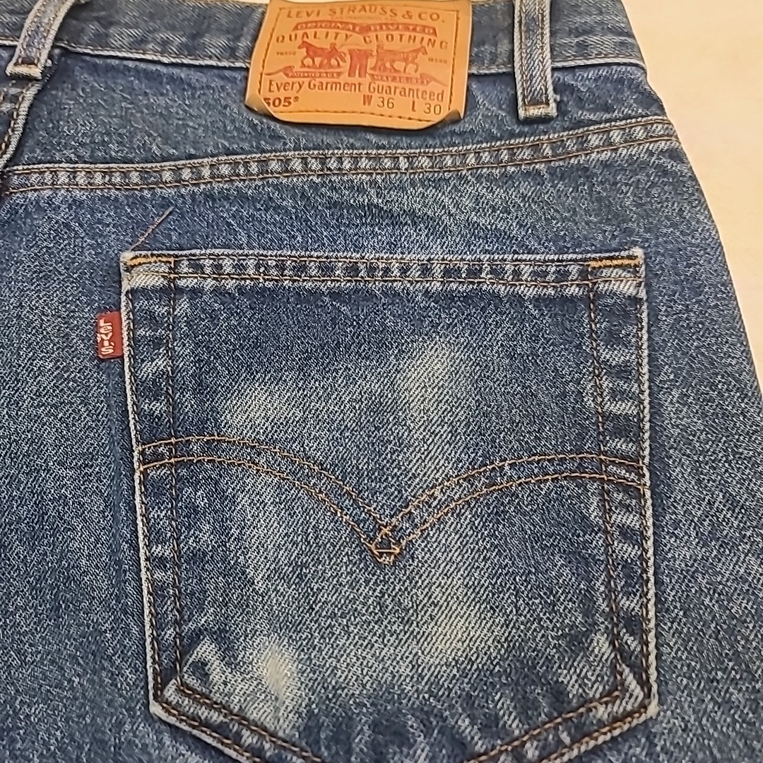 VTG Levi’s 505 Jeans Straight Blue Denim Mens 36×30 Faded Fits 34.5x 30 USA 90’s