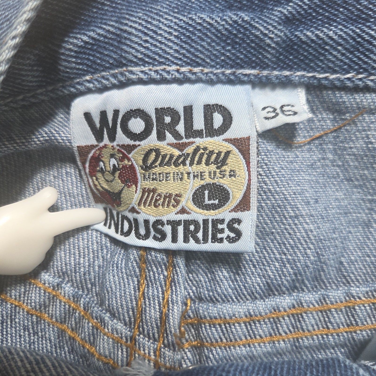 Vintage World Industries Baggy Wide Leg Skater Jeans Mens 36×26 Embro