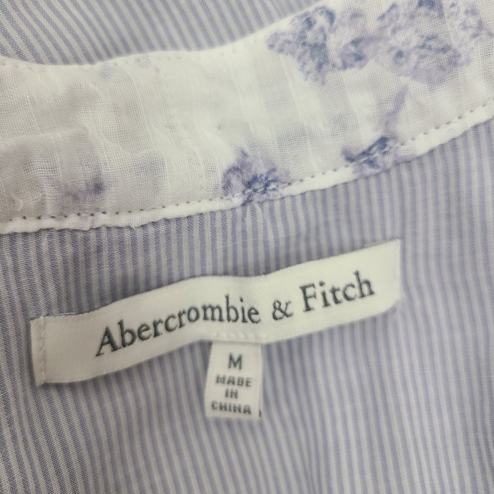 ♡ Y2K ♡ Abercrombie Cotton Striped Floral Babydoll Tie Back Cottagecore Top Rare