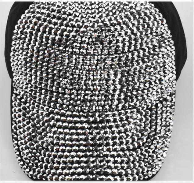 Women Rhinestone Sequins Baseball Cap Sparkly Glitter Bling Snapback Hat