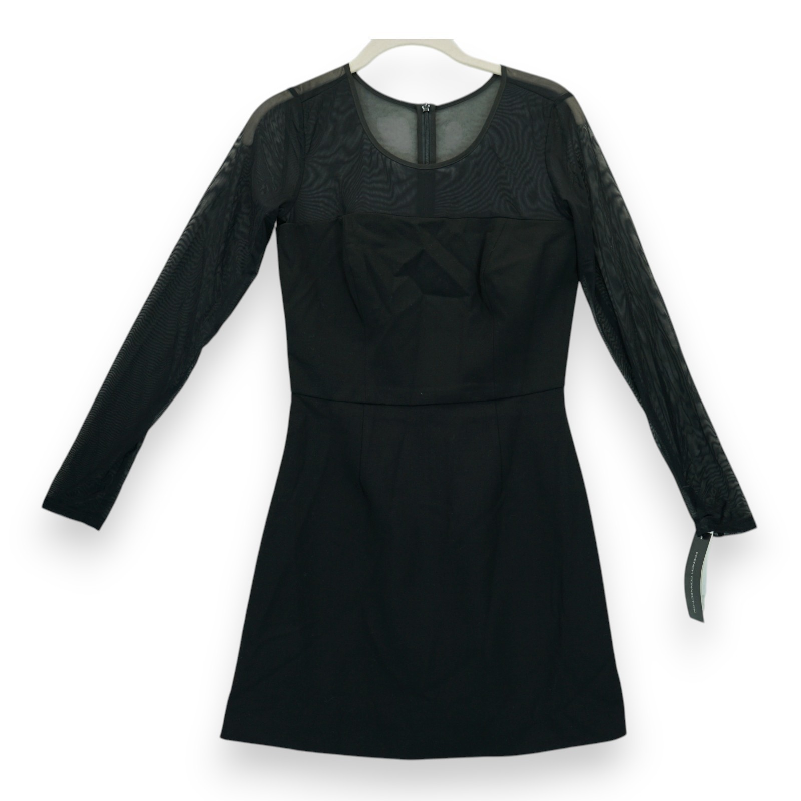 NWT French Connection Black Dress Longsleeve Size 4 Back Zip MSRP $148