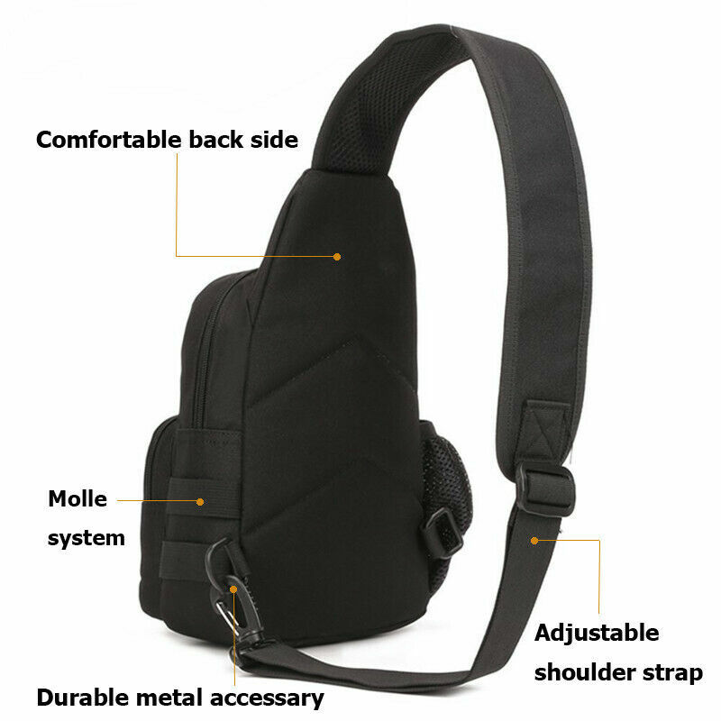 Mens Backpack Tactical Sling Shoulder Bag Molle Travel Chest Pack Outdoor Hiking