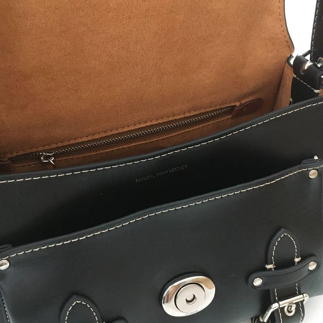 Coach CT721 Cargo Soft Tabby Shoulder Bag Black Crossbody Pre-Owned