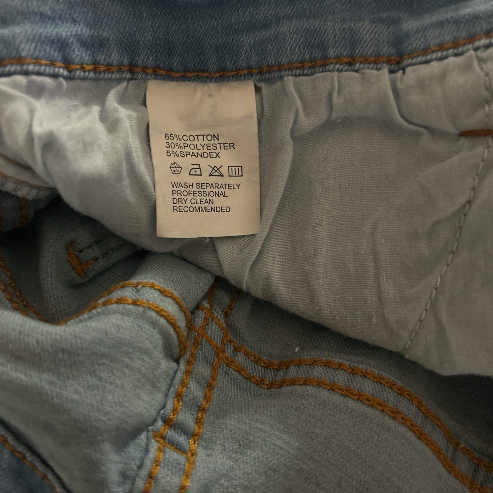 KYY Straight Leg Light Wash Distressed Denim Jeans Blue 5-Pocket Zip Button