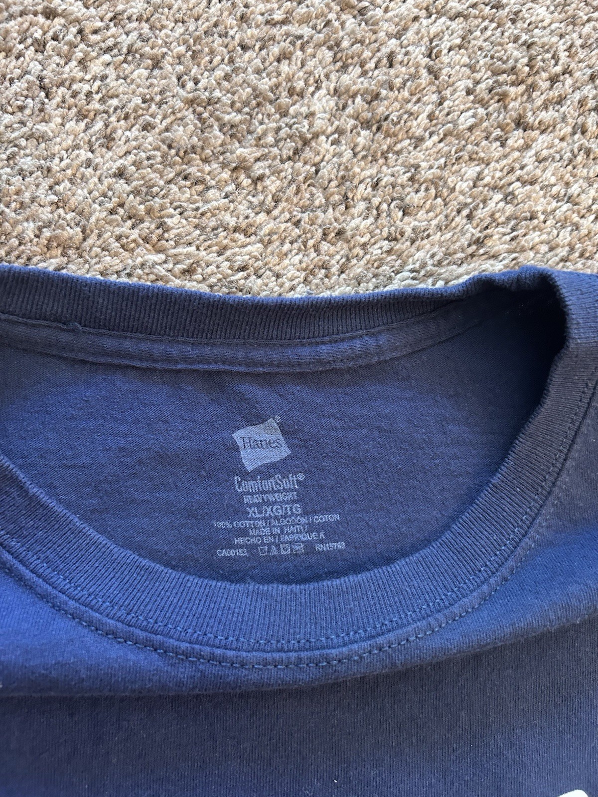 Hanes ComfortSoft Men’s Blue Short Sleeve Crew Neck Proud Papa Graphic Tee XL
