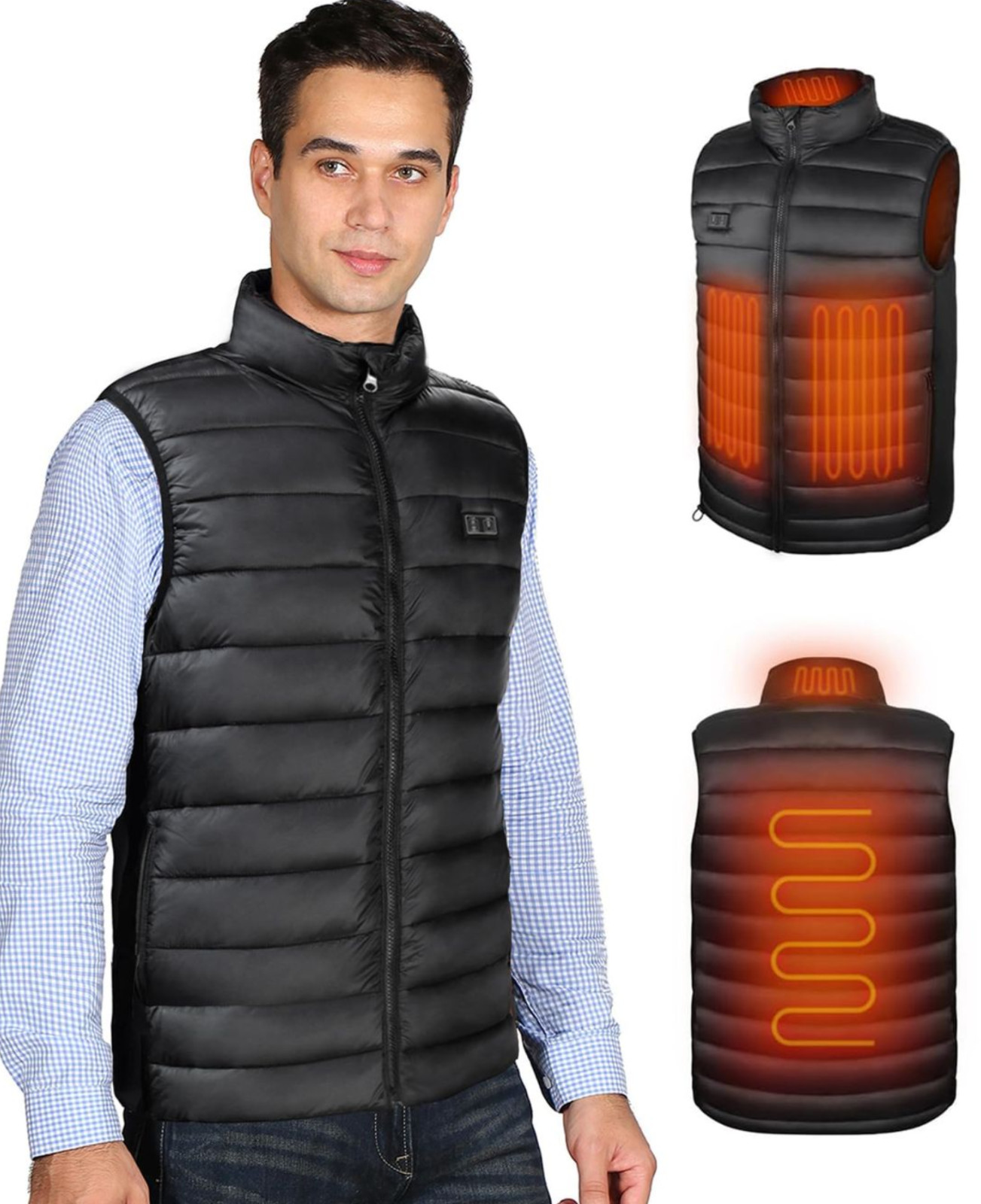 Mens Heated Gilet with 10000mah Power Bank – Large (HC76)