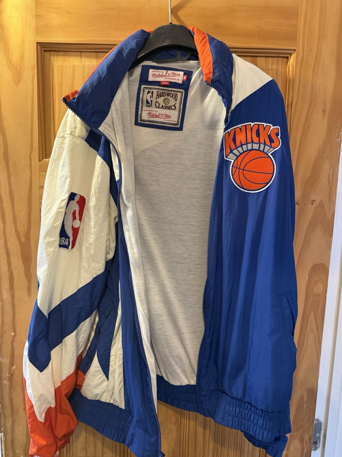 Mitchell & Ness New York Knicks Full Zip Track Jacket L Blue White Orange