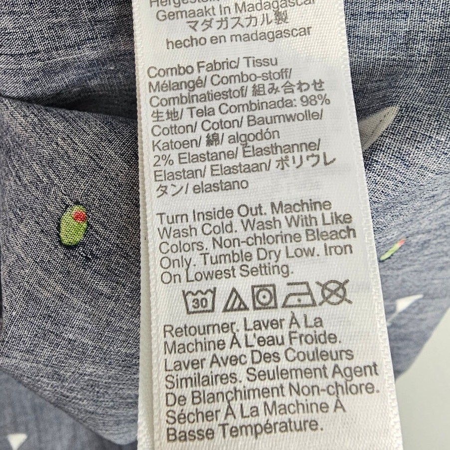 J. Crew Mens Martini Print Button Shirt M Classic Fit Flex Washed Preppy Resort