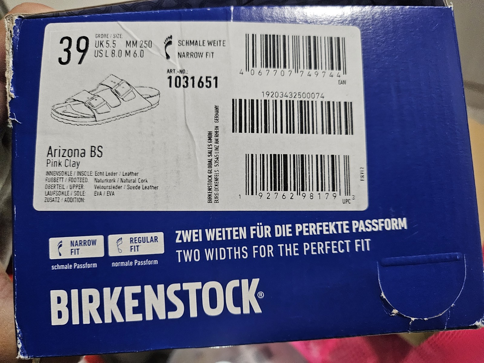 Birkenstock Arizona Shearling Suede Leather Pink Clay, Size 39 Narrow