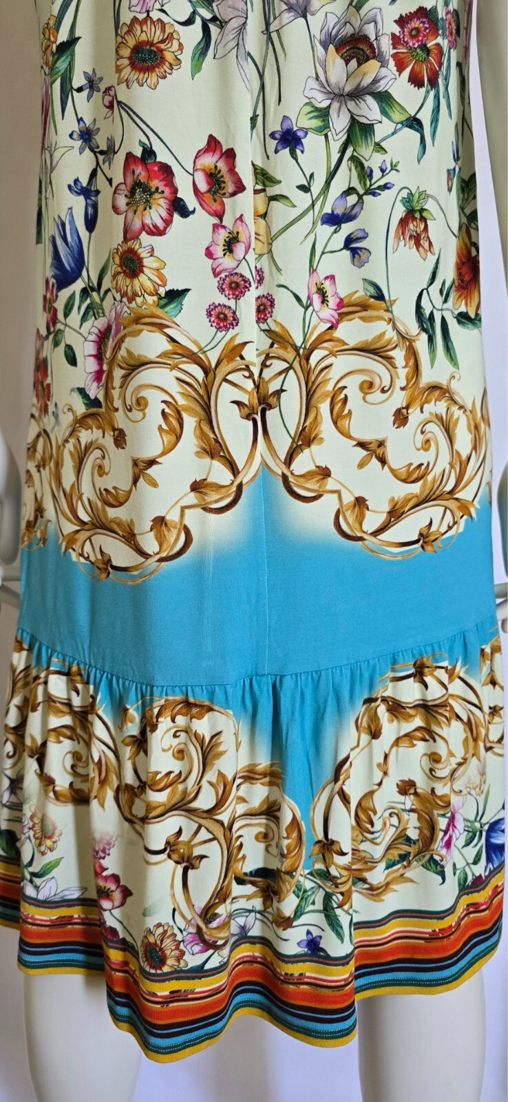 JOHNNY WAS XS 95% VISCOSE 5% SPANDEX MULTI COLOR DRESS