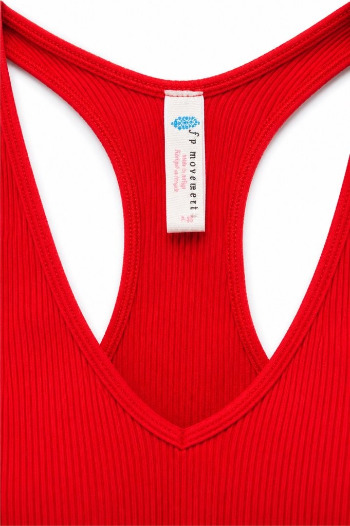 FP Movement Red Ribbed Sports Bra