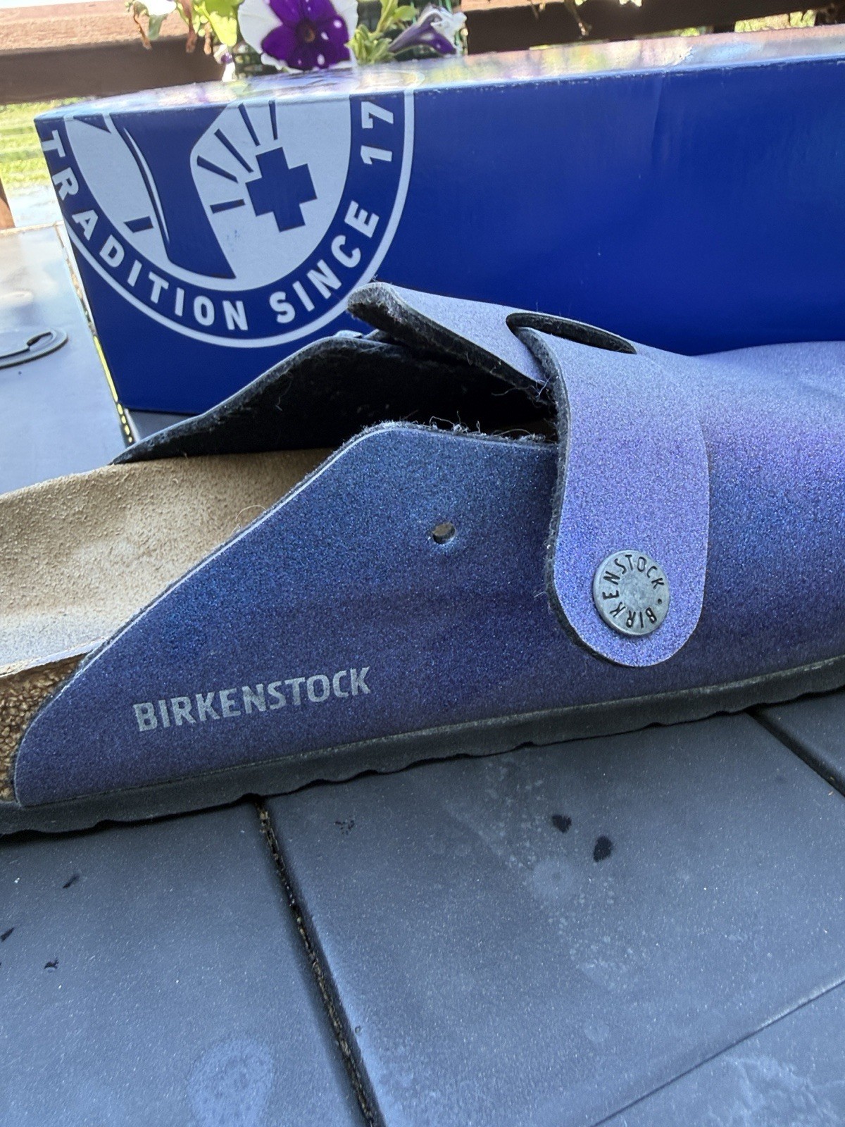 Birkenstock Boston Metallic Purple Iridescent Closes Size 42 11 N
