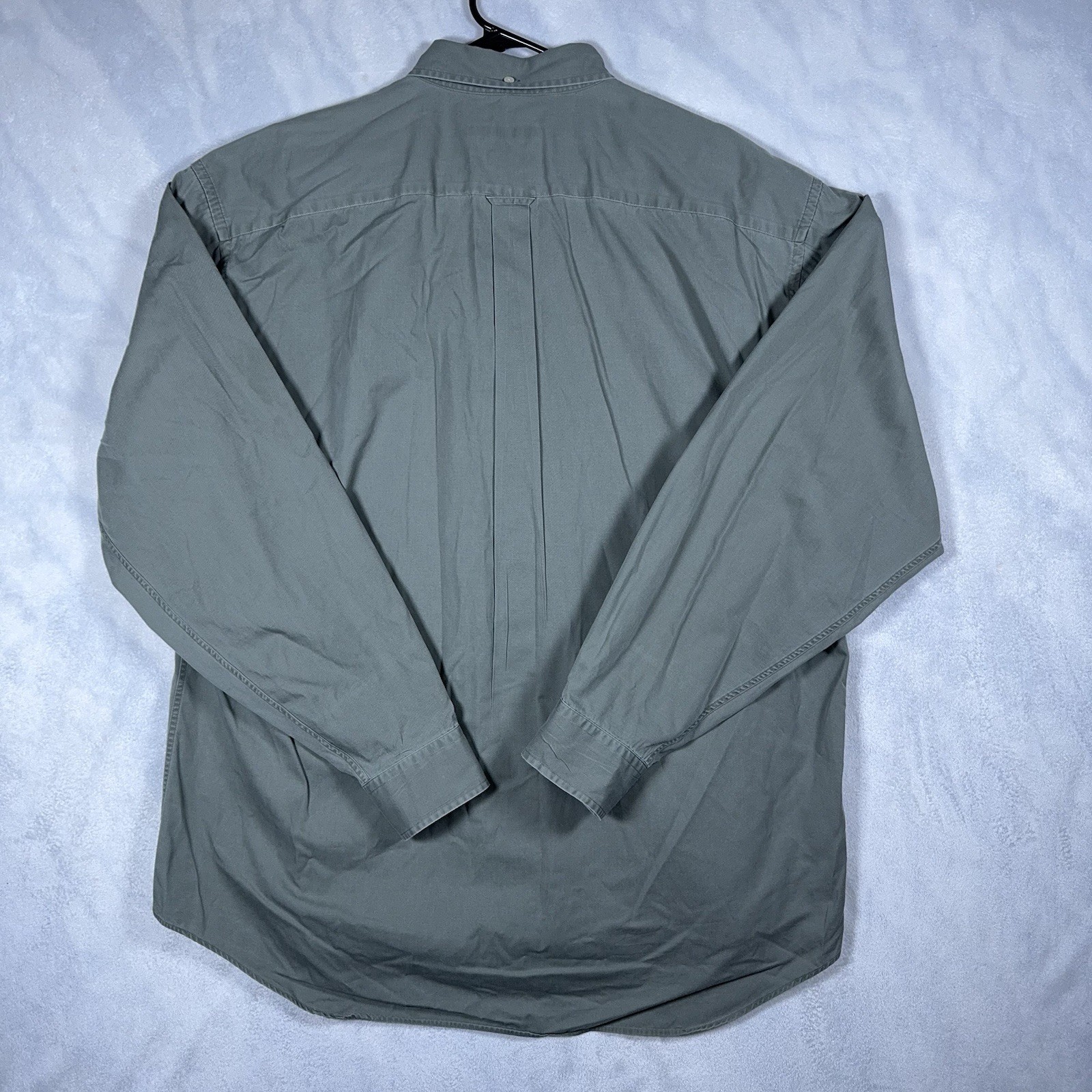Norsport Button Down Shirt Men’s XL Tall Long Sleeve Cotton Green Nautical Logo