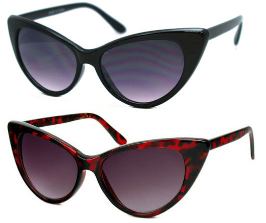 2 Pairs New Womens Cat Eye Retro 50s 60s Style Rockabilly Sunglasses Eye Glasses