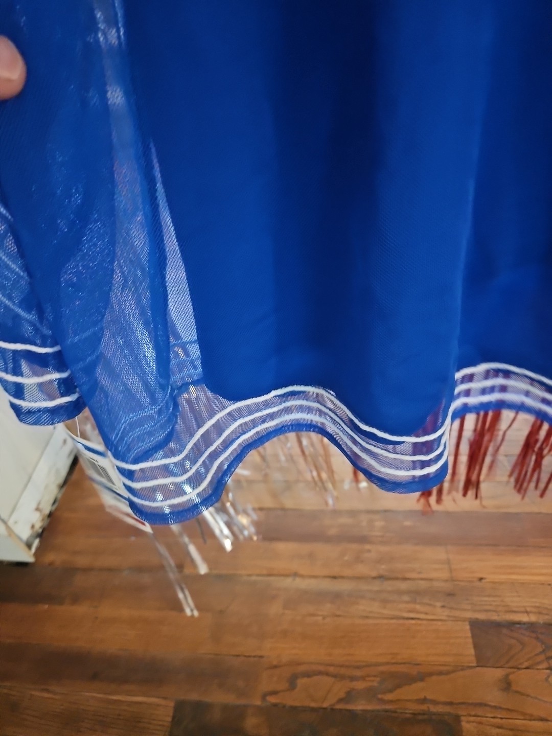 Alfani Blue tunic white embroidery sheer layered – NWT Size XL