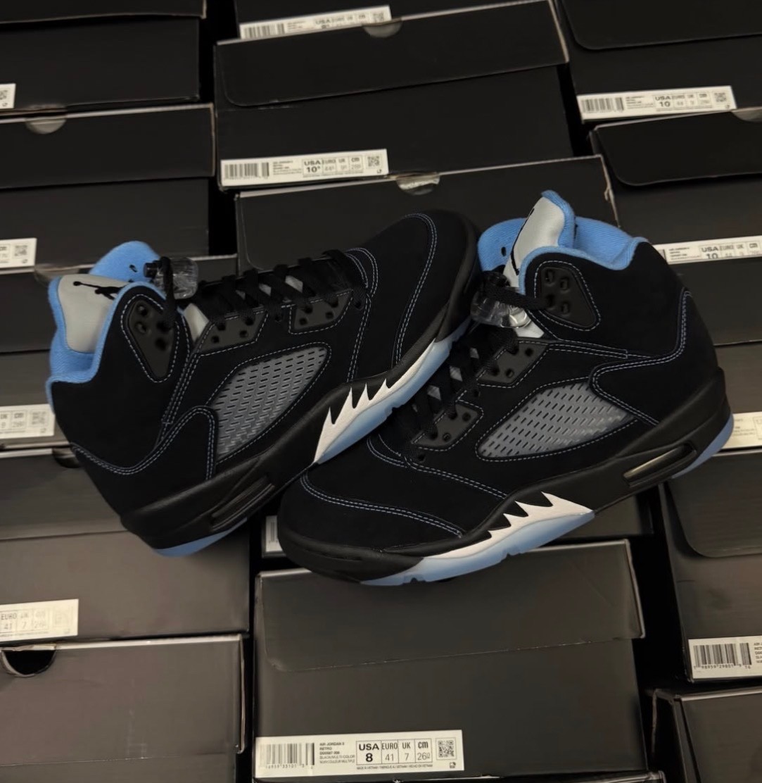 Size 8-13 Nike Air Jordan 5 Black Carolina University Blue UNC DD0587-008 2026