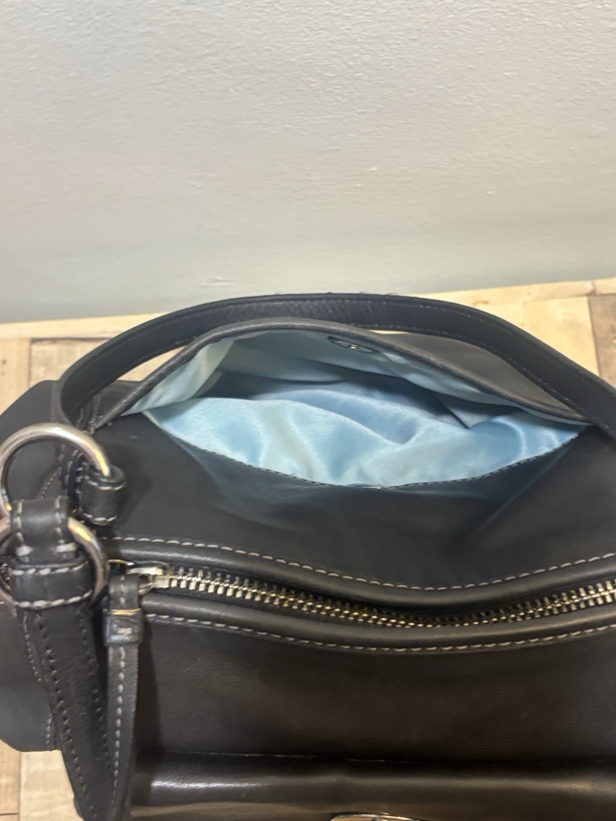 Coach Leah Black Leather Shoulder Bag 13172
