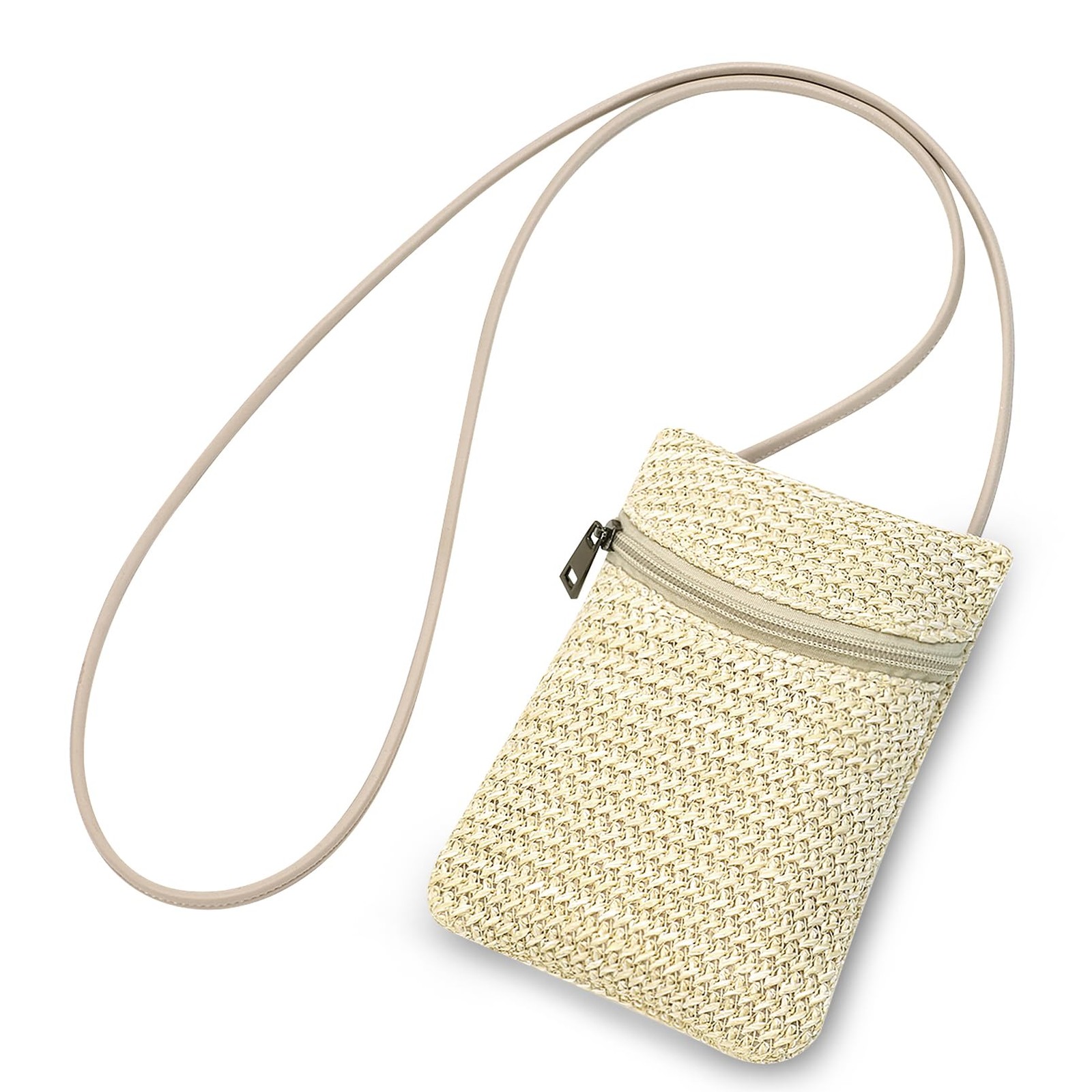 BBORGDC Straw Crossbody Phone Bag for Women, Small Woven Cell Phone Purse wit…