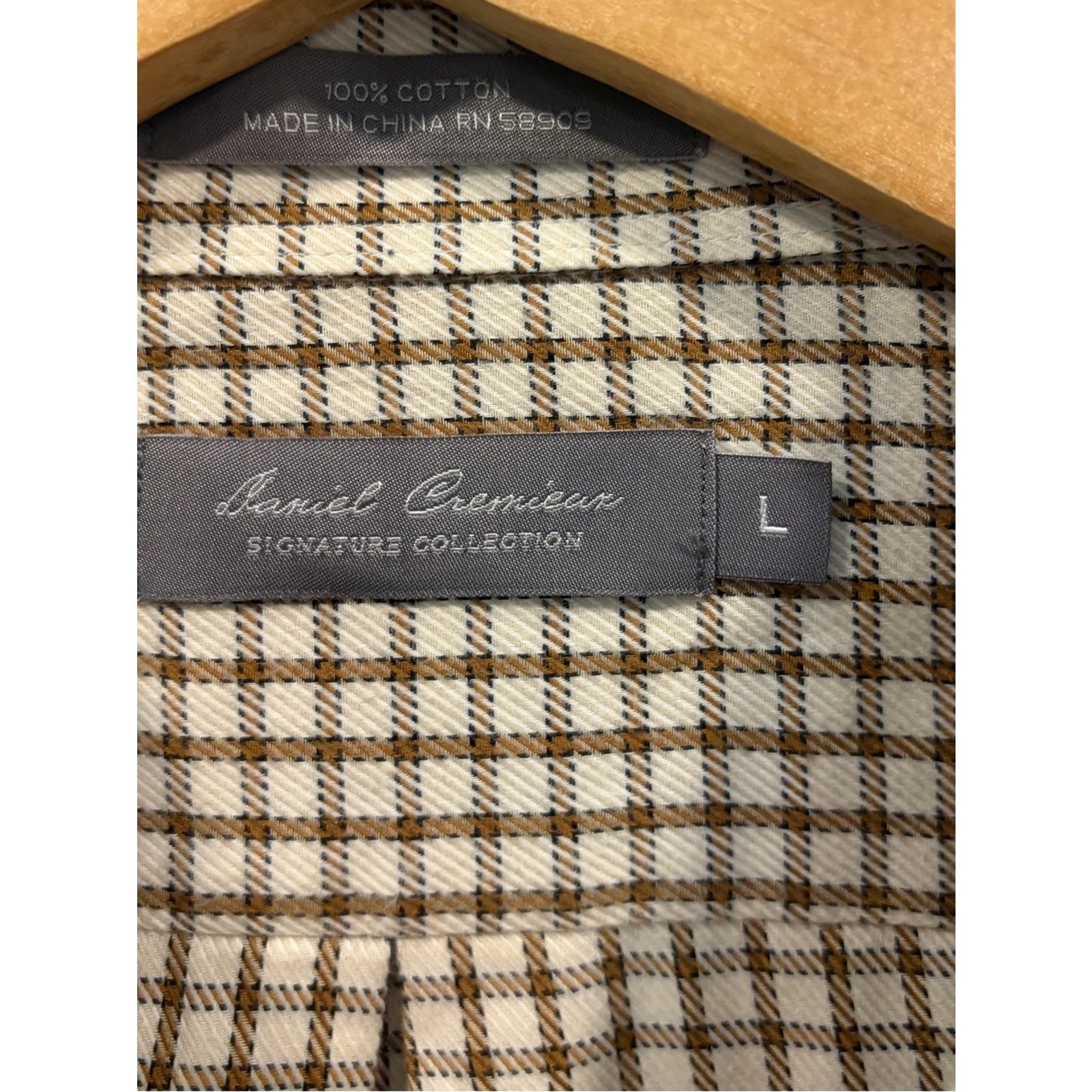Daniel Cremieux Signature Collection Check Button Down Shirt Men’s Large
