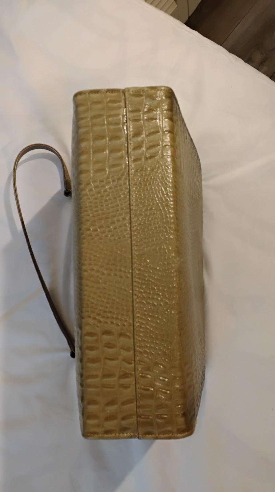 Vintage 40s 50’s Crocodile Alligator Embossed Leather Handbag Purse Bag Exotic