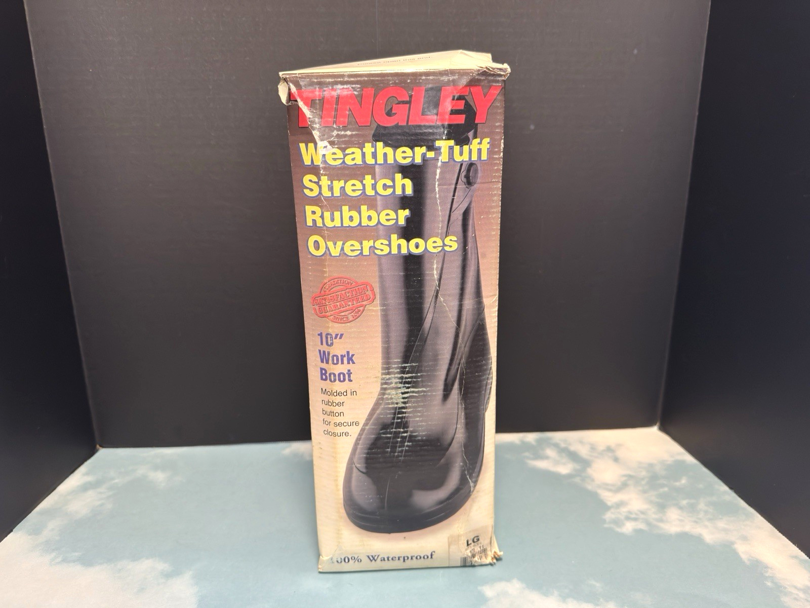 Tingley Black 10” Work Boots Rubber Overshoes Adult Large (9.5-11) VTG New