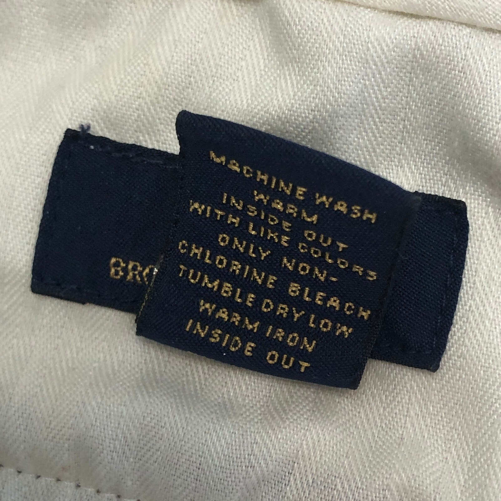 vtg Brooks Brothers 346 Pants 35×29.5 Brown 100% Soft Cotton Twill Hong Kong