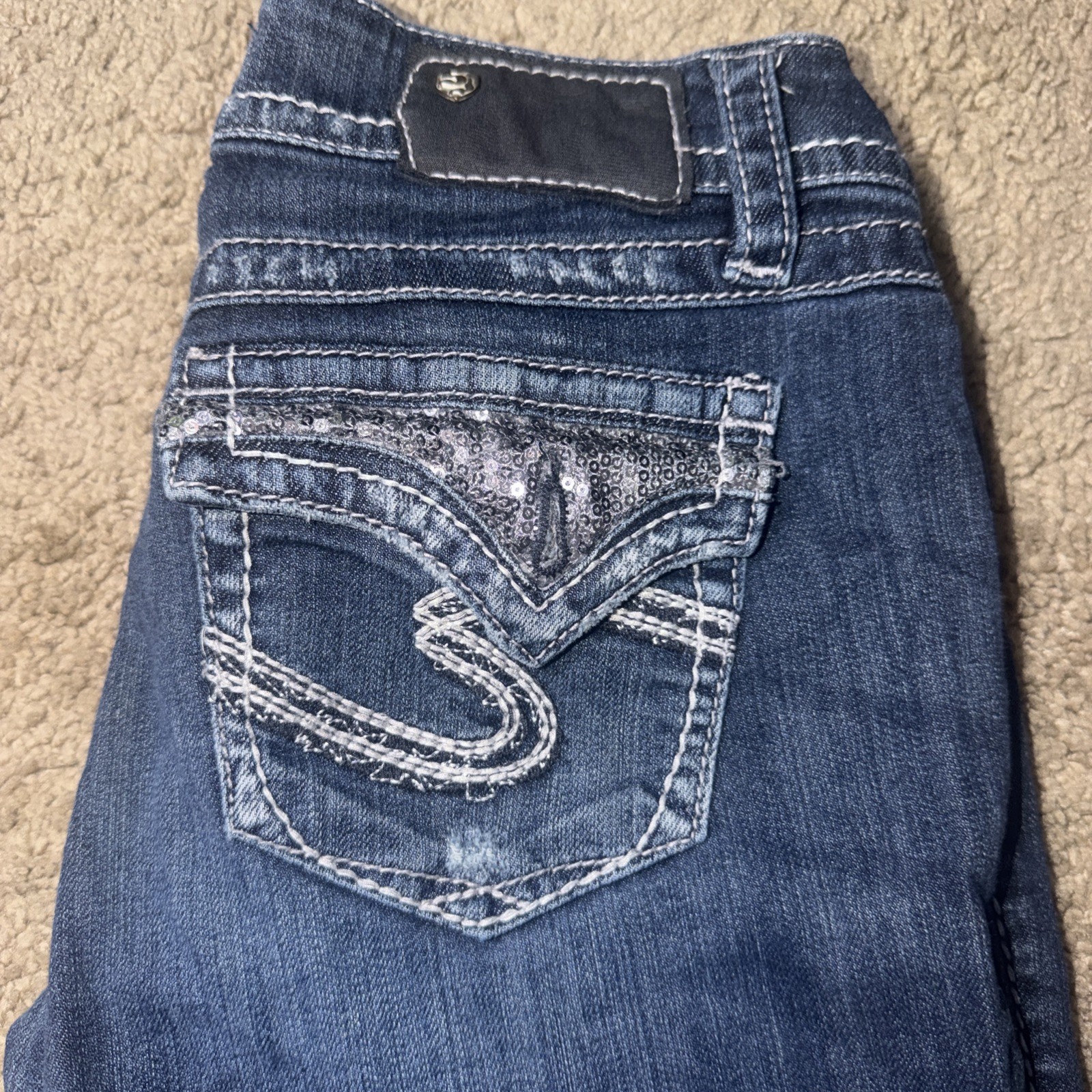 Silver Jeans Dawson Bootcut Jeans Womens 29×32 Dark Wash Stretch Denim