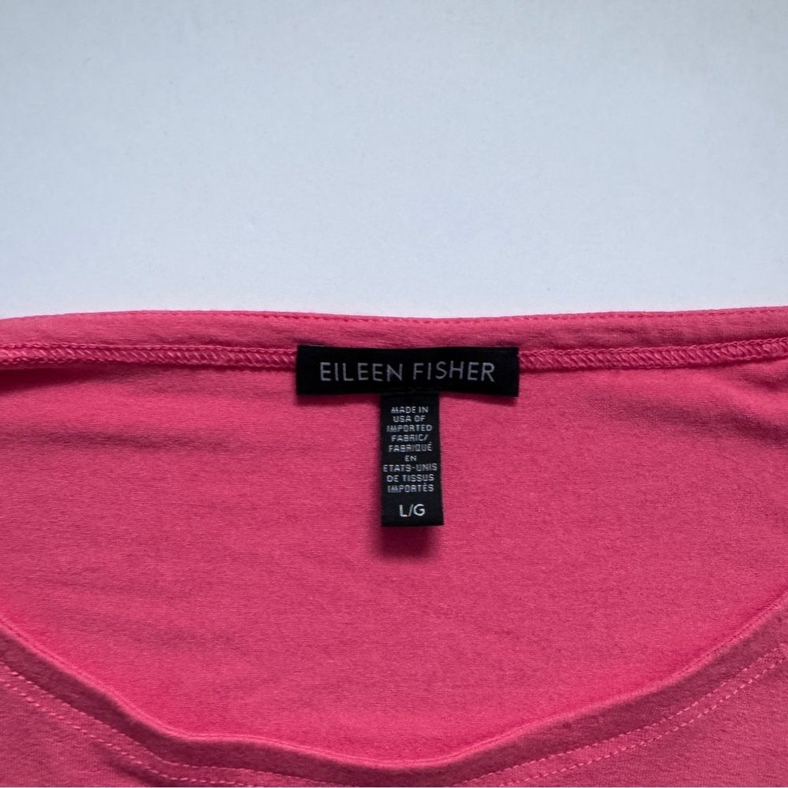 Eileen Fisher Viscose Jersey Batwing Dolman Sleeve Top Pink Size Large NWOT