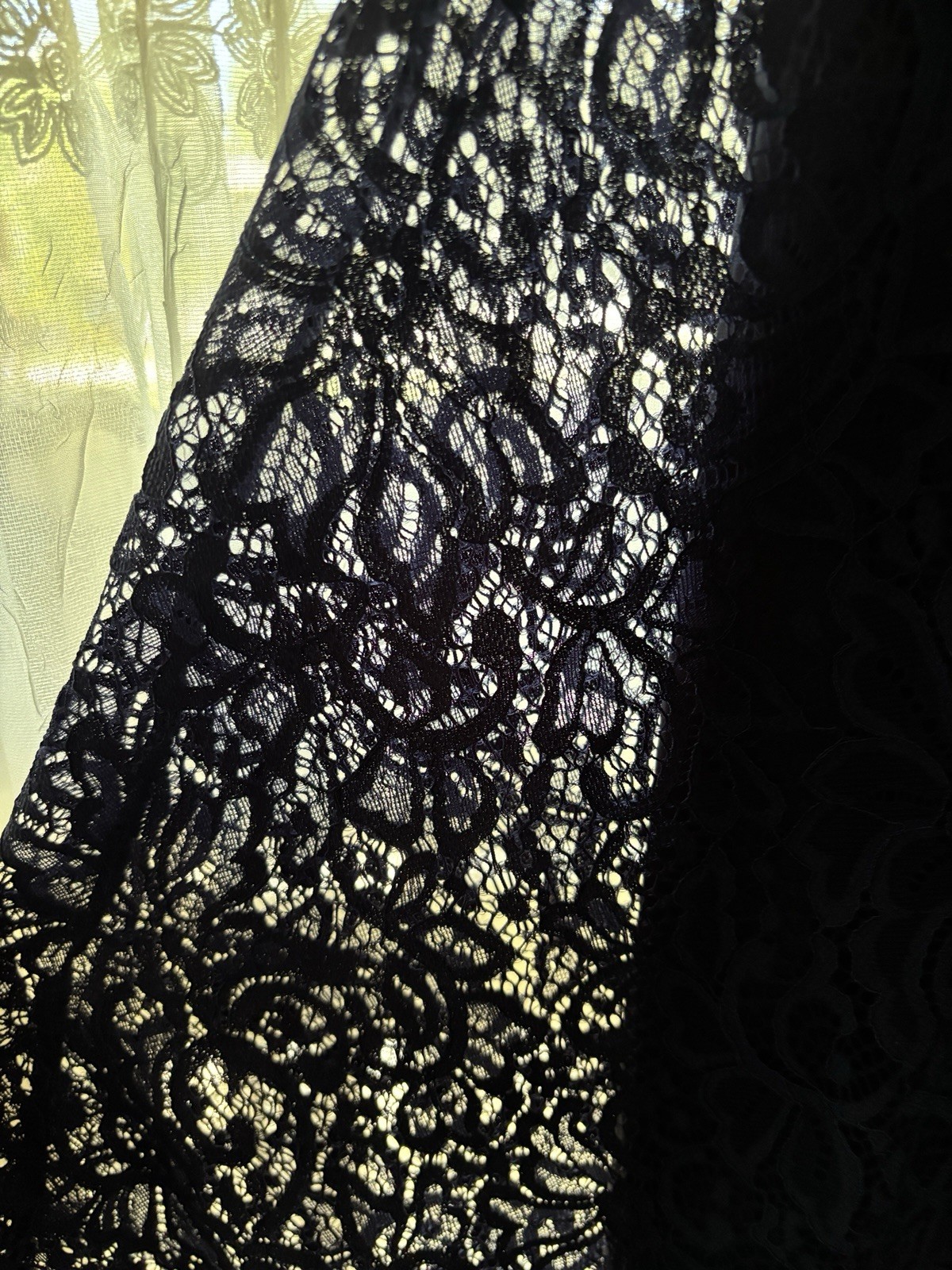 Romantic Navy Blue Crochet Lace Dress