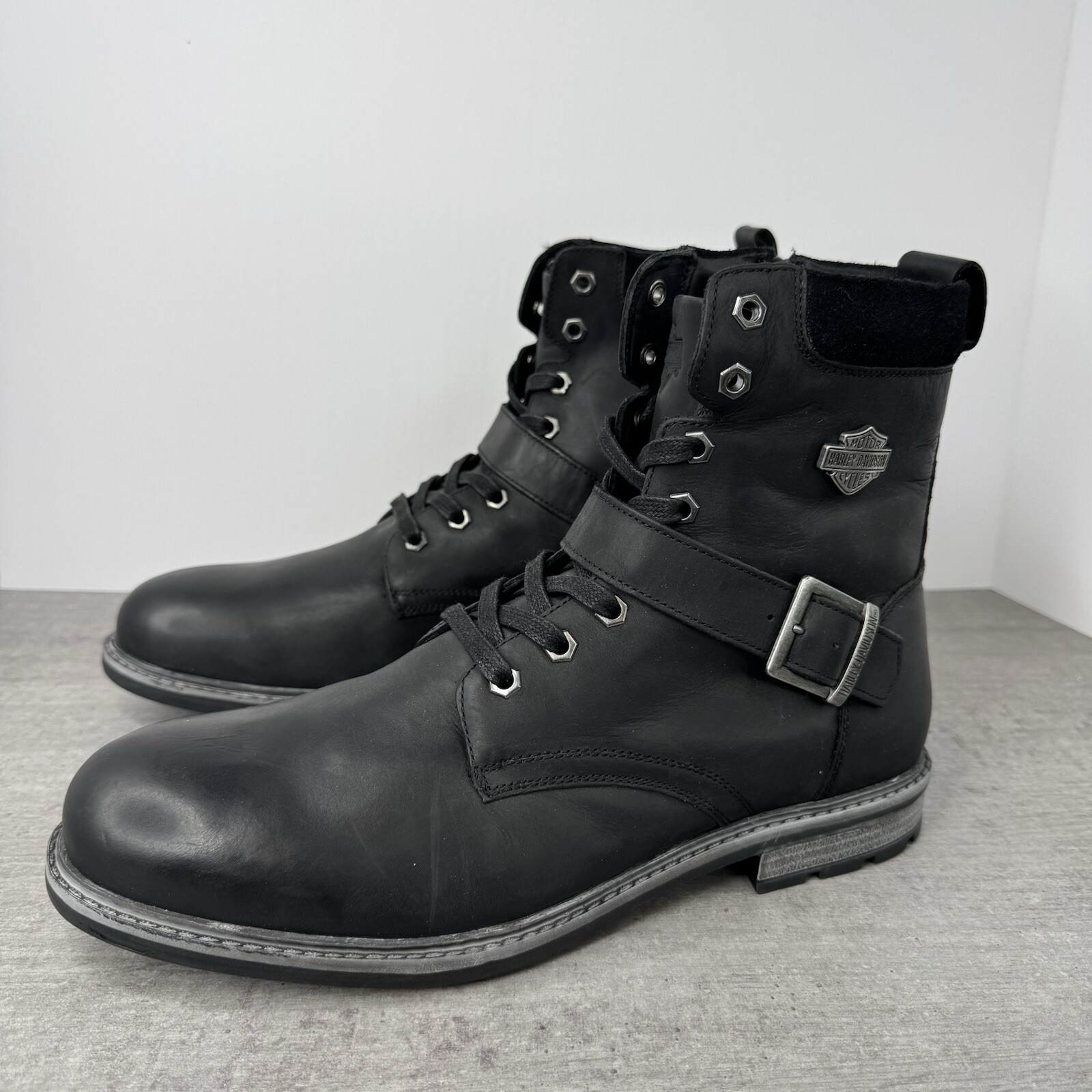 Harley-Davidson Hicklyn Strap 6.75″ Black Motorcycle Boot D96276 Men’s Size 11.5